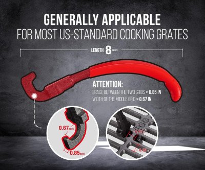 Safe Grip Hot Grill Grate Lifter – No Burns