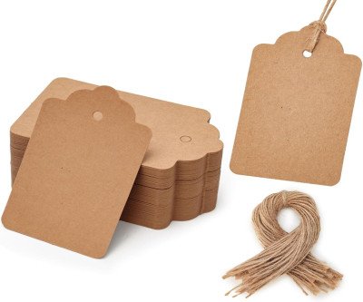 SallyFashion 100pcs Kraft Gift Tags for Every Occasion