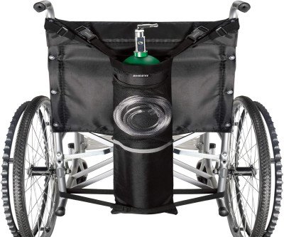 Secure Wheelchair Oxygen Cylinder Bag with Buckles