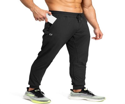 Secure Zipper Pockets Men's Athletic Joggers for Gym & Running