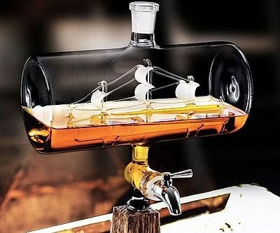 Ship In A Bottle Bourbon Whiskey Decanter