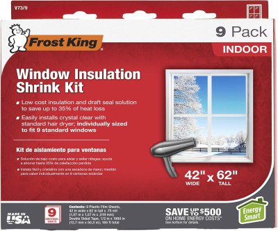 Block Drafts Easily: Shrink Window Insulation Kit (9-Pack)