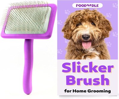Gentle Slicker Brush for Poodles & Doodles - Long Pins Tackle Tough Tangles