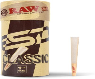 Slow-Burning RAW Pre-Rolled Cones - 50 Pack with Tips