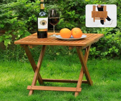 Space-Saving Acacia Wood Folding Bistro Table