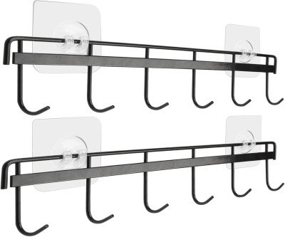 Space-Saving Adhesive Wall Hooks Set for Kitchen & Bathroom
