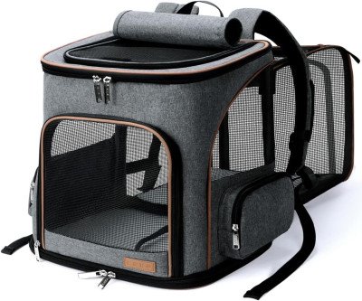 Spacious Expandable Pet Backpack Carrier for Small Cats & Dogs