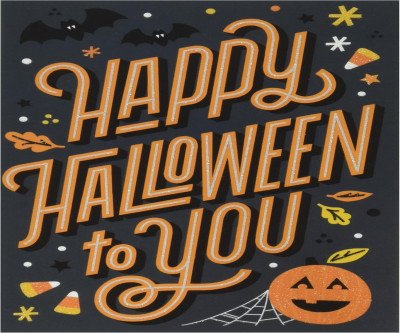 Spooky Halloween Card Pack - 6 Sparkly Cards with Envelopes