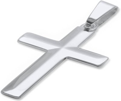 Elegant Sterling Silver Diamond Cut Cross Pendant