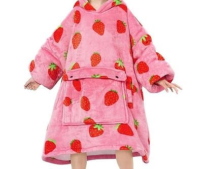 Strawberry Hoodie Blanket Sweatshirt
