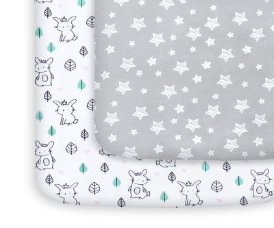 Stretchy Stars & Bunny Pack 'n Play Sheets - 2pk