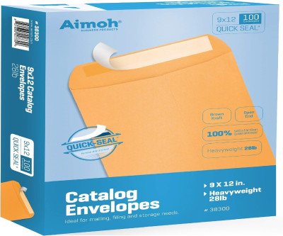 Sturdy 9x12 Self-Seal Kraft Envelopes - 100 Pack