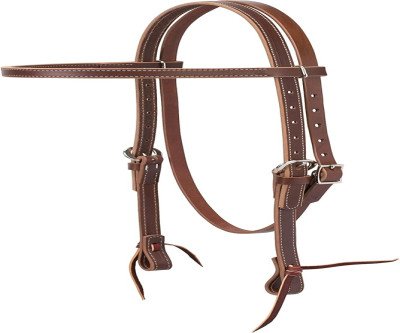 Sturdy Brown Leather Headstall for Your Horse