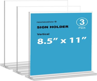 Stylish 3-Pack Acrylic Sign Holders for Any Space