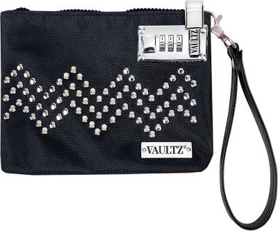 Stylish Hands-Free Essentials Carrier - Black Chevron Wristlet