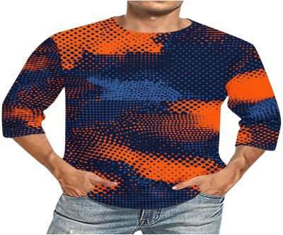 Stylish Tie Dye 3/4 Sleeve T-Shirt for Men