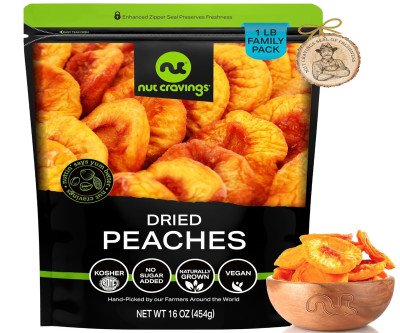 Chewy Sun-Dried California Peaches - No Sugar Added