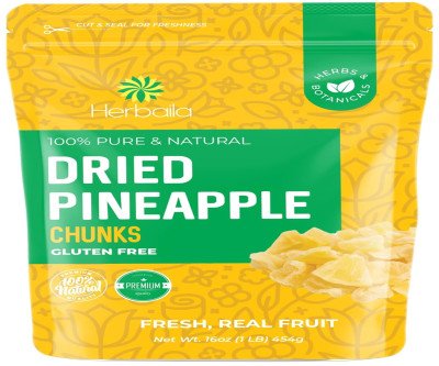 Sweet Chewy Dried Pineapple Chunks - 1lb Bulk