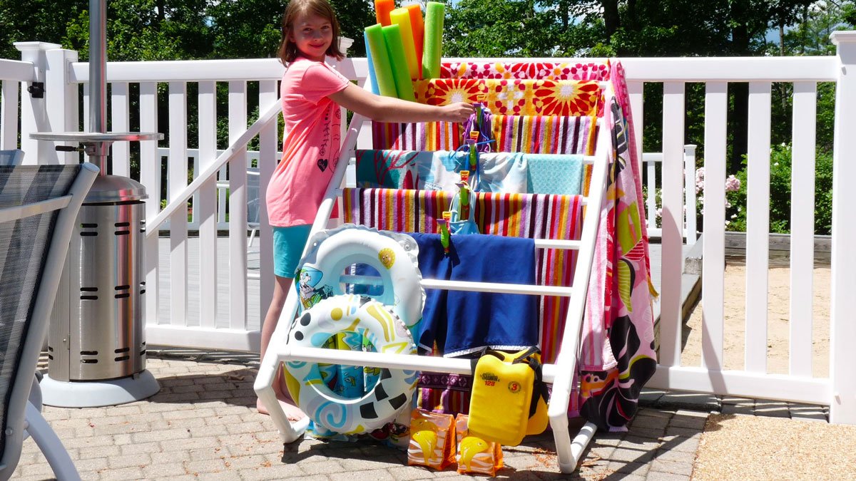 TowelMaid Outdoor Towel & Pool Toy Storage Racks