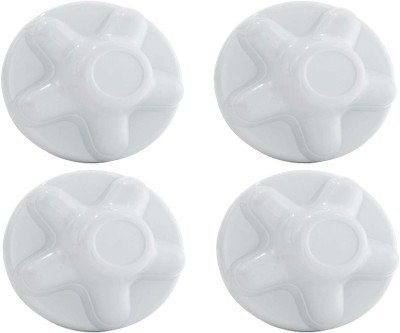 Trailer Wheel Protection Covers - Set of 4 White Hub Caps