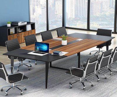 8FT Boat-Shaped Conference Table: Modern Team Collaboration Hub