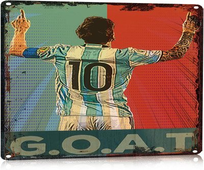 Tribute to Messi: Vintage Metal Sign for Soccer Fans