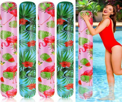 Tropical Jumbo Inflatable Pool Noodles - 4 Pack for Beach & Pool Fun