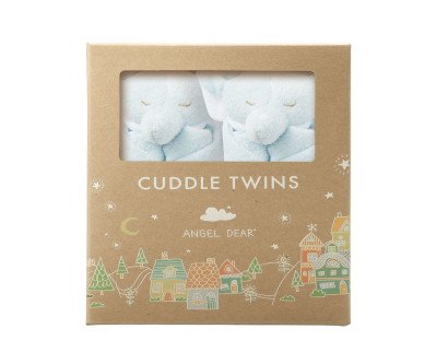 Twin Comfort: Blue Elephant Security Blankie Set