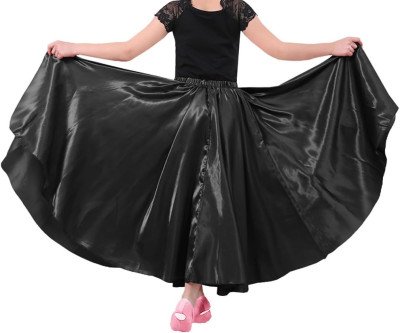 Twirl with Grace: Shiny Satin Flowy Dance Skirt for Girls