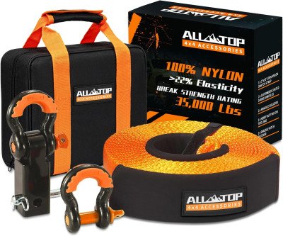Ultimate 35,000lb Recovery Kit: Nylon Straps + Rust-Proof Hitch