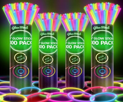 400 Ultra Bright Glow Sticks - Light Up Any All-Night Party