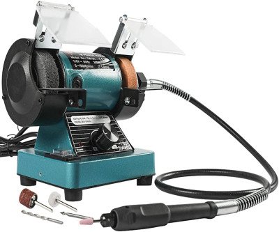 Variable Speed Mini Bench Grinder - Professional Rock & Metal Polisher