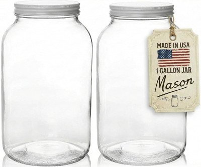 Versatile 1-Gallon Glass Jars for Fermenting & Storage