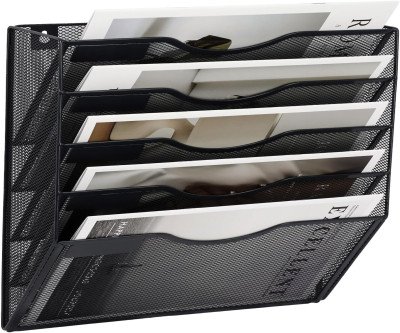 Clear Your Desk with Wall-Mounted 5-Pocket File Organizer