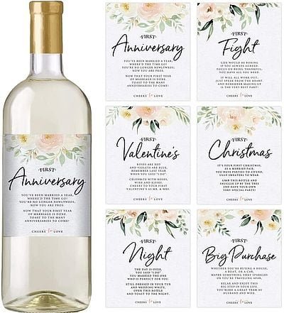 Wedding Firsts Wine Bottle Labels