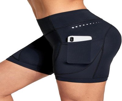 Women's Padded Bike Shorts with Tummy Control & Pockets