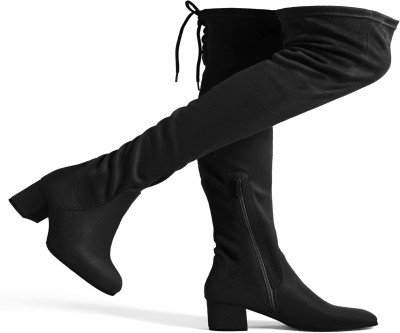 Stay Stylish & Comfortable: Women's Thigh-High Stretch Boots