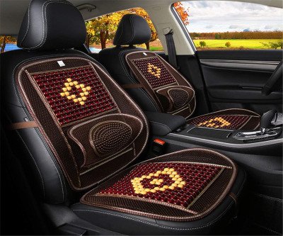 Wooden Bead Comfort Seat Cover - Cooling Back Support for Long Drives