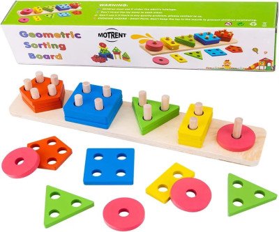 Wooden Shape Sorter Puzzle for Preschool Learning