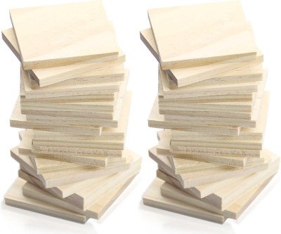 30 Natural Wood Craft Blocks - Perfect for DIY Projects & Custom Gifts