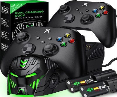 Keep Gaming Non-Stop: Dual Xbox Controller Charger with LED Design