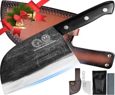 XYJ 1986 Forged Knife: 6.7 Inch Full Tang Chef Cleaver