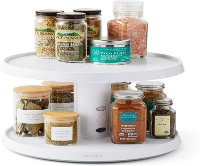 Maximize Kitchen Space with YouCopia's Two-Tier Turntable