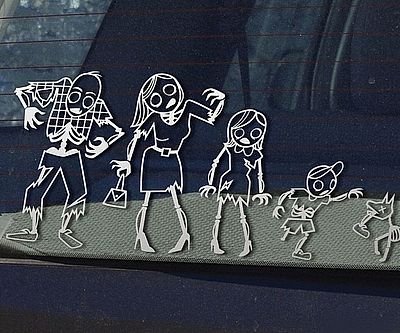 Zombie Family Car Stickers