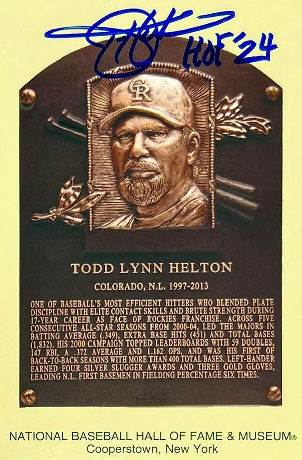 Own a Piece of Baseball History: Todd Helton Hall of Fame Signed Postcard