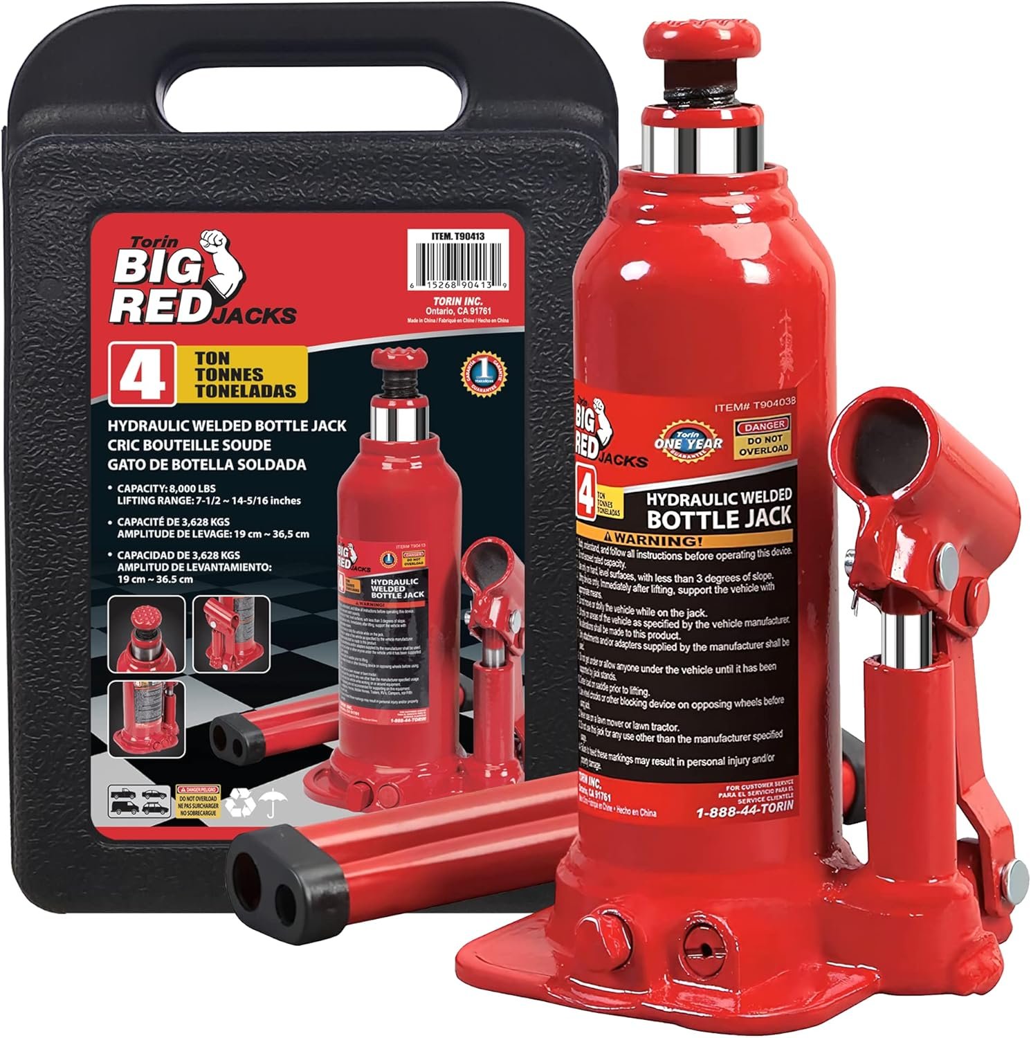 Torin Big Red Jack: 4 Ton Heavy-Duty Lifting Power