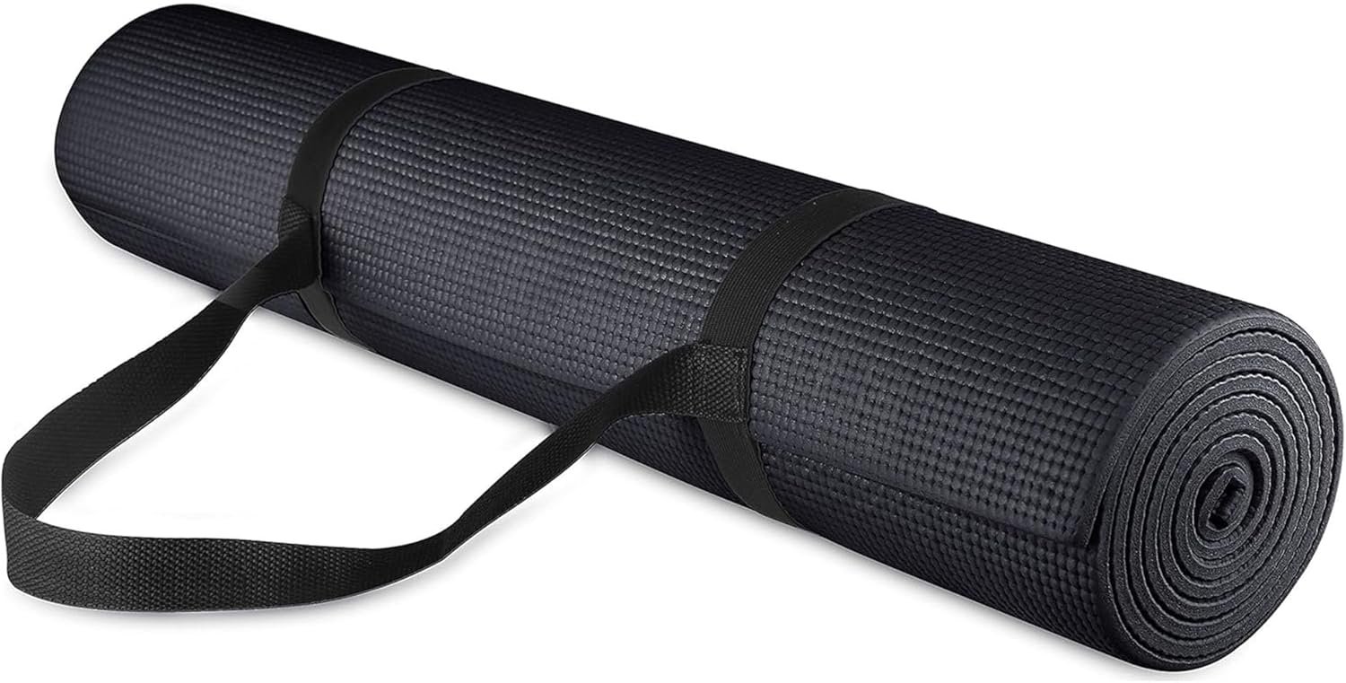 Tough 1/4-Inch Anti-Tear Yoga Mat with Strap