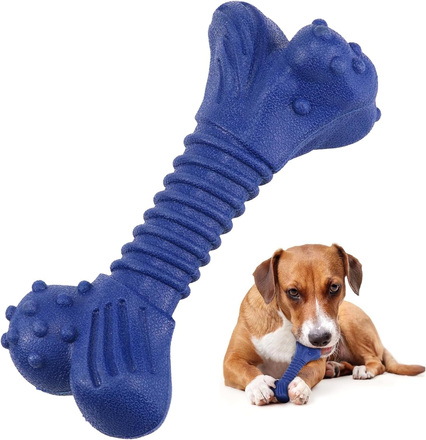 Tough Chew Toy for Aggressive Dogs - Indestructible Rubber Bone