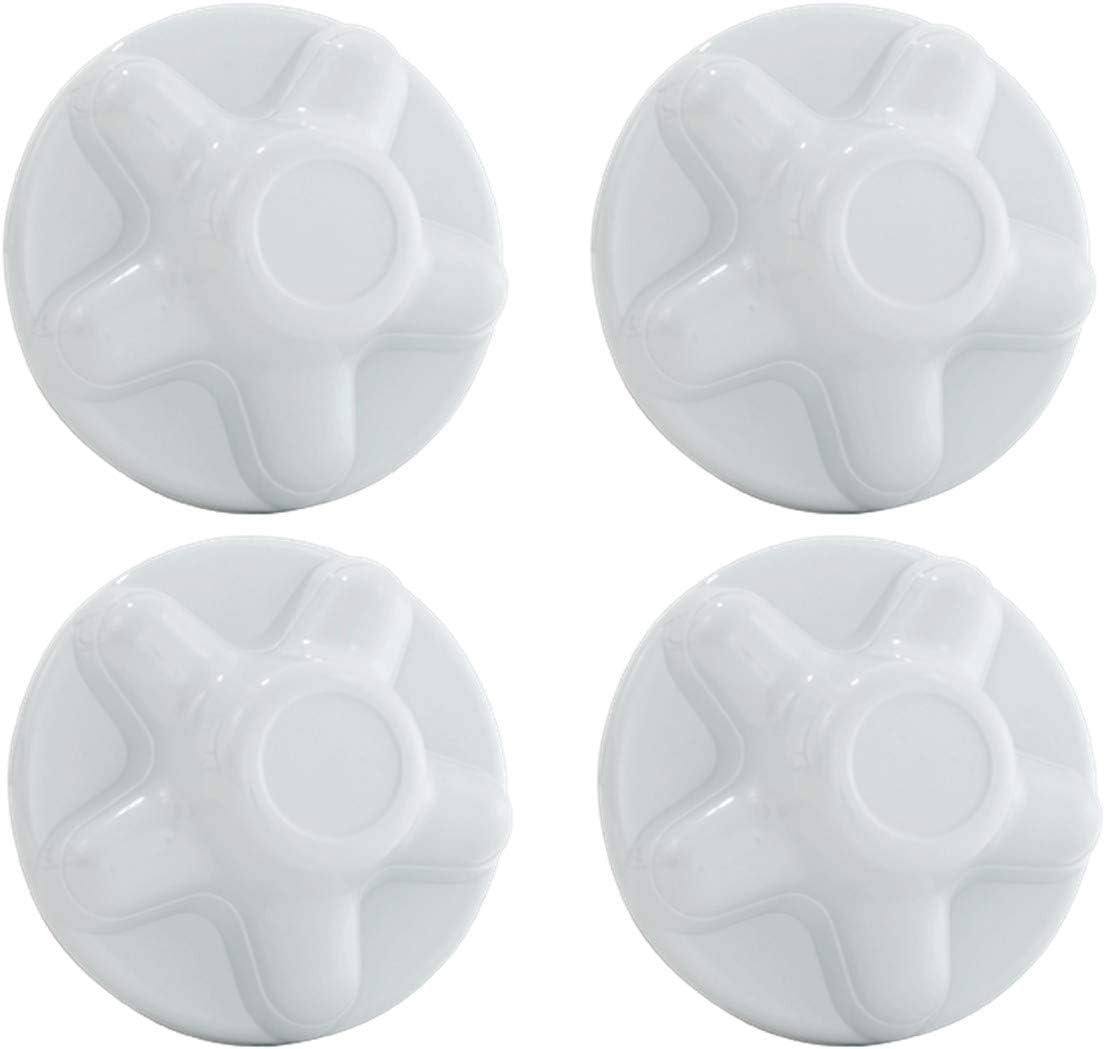 Trailer Wheel Protection Covers - Set of 4 White Hub Caps