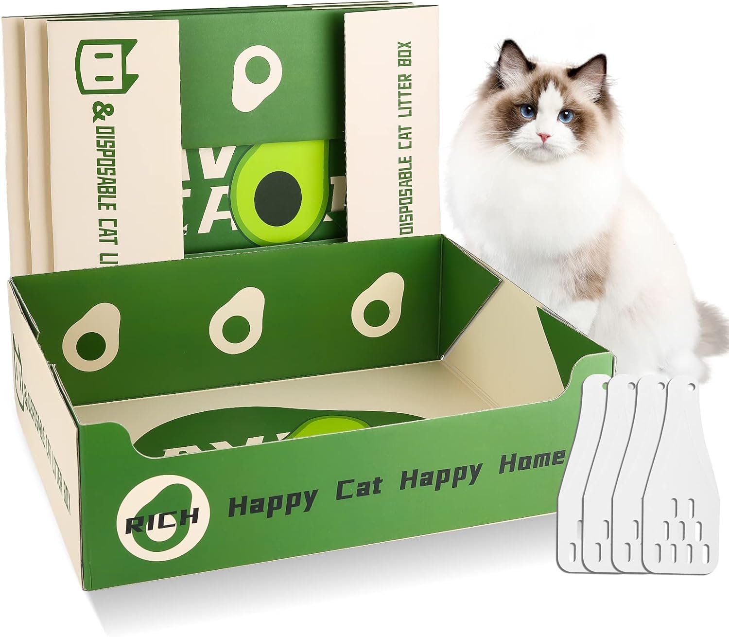 Travel-Friendly Disposable Cat Litter Boxes - 4 Pack Quick Clean Solution